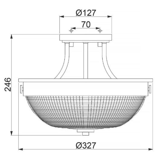 bronz uvegburas mennyezeti eloszoba lampa mediterran polgari vilagitas alacsony belmagassag klasszikus elegenas sargarez arany meret.jpg
